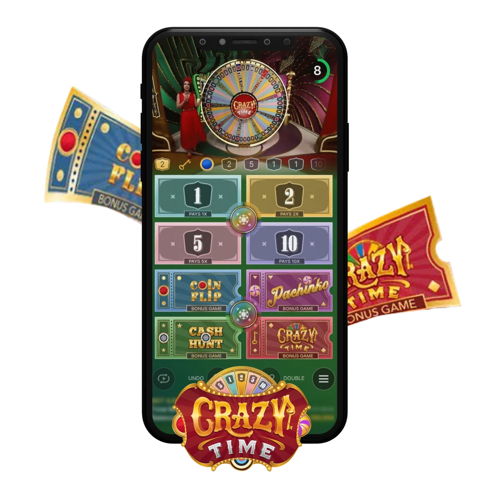 You can play Crazy Time anytime, anywhere using the mobile app.