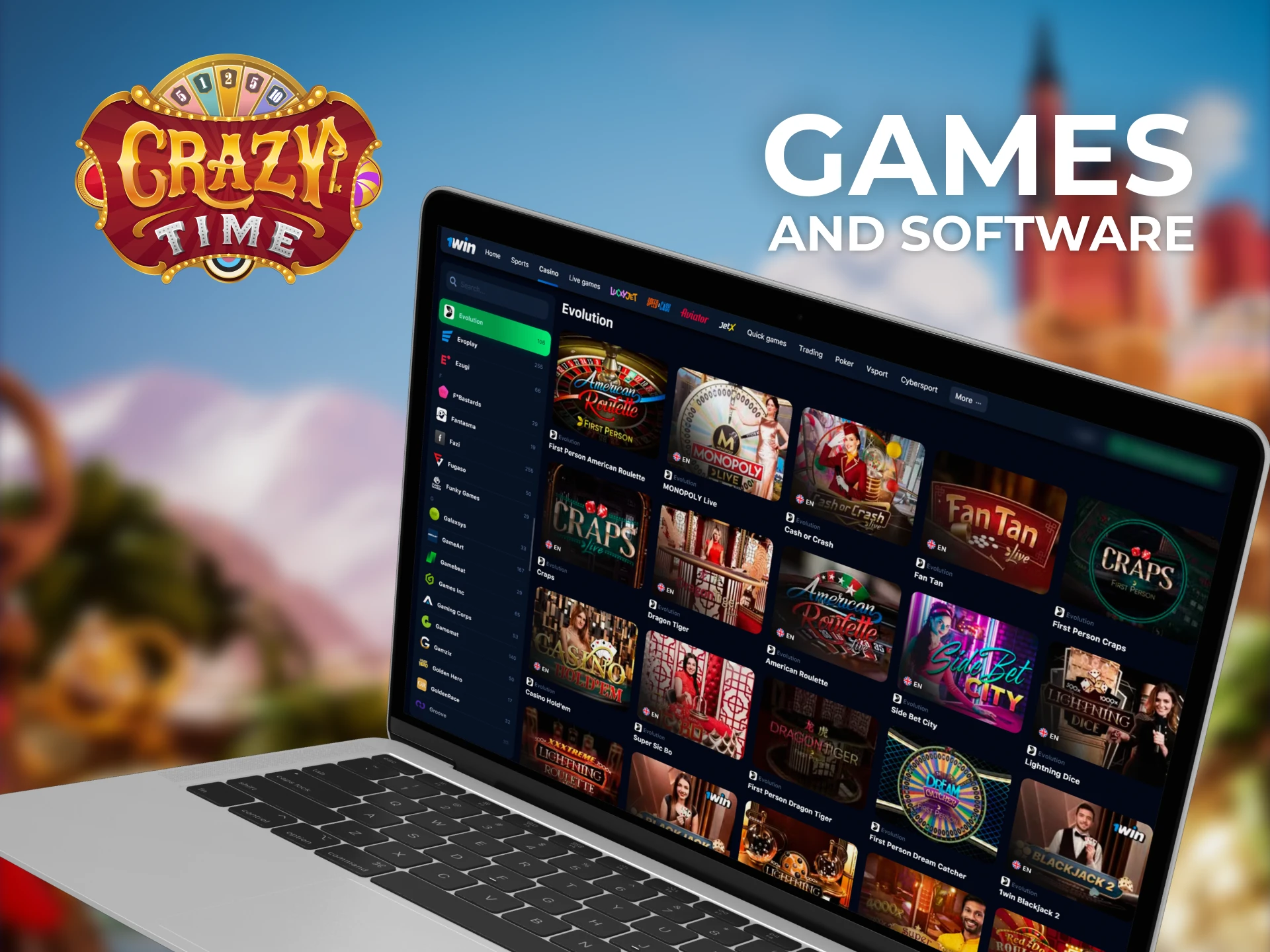 Our list only features casinos that offer trusted providers with the most popular games such as Crazy Time, etc.