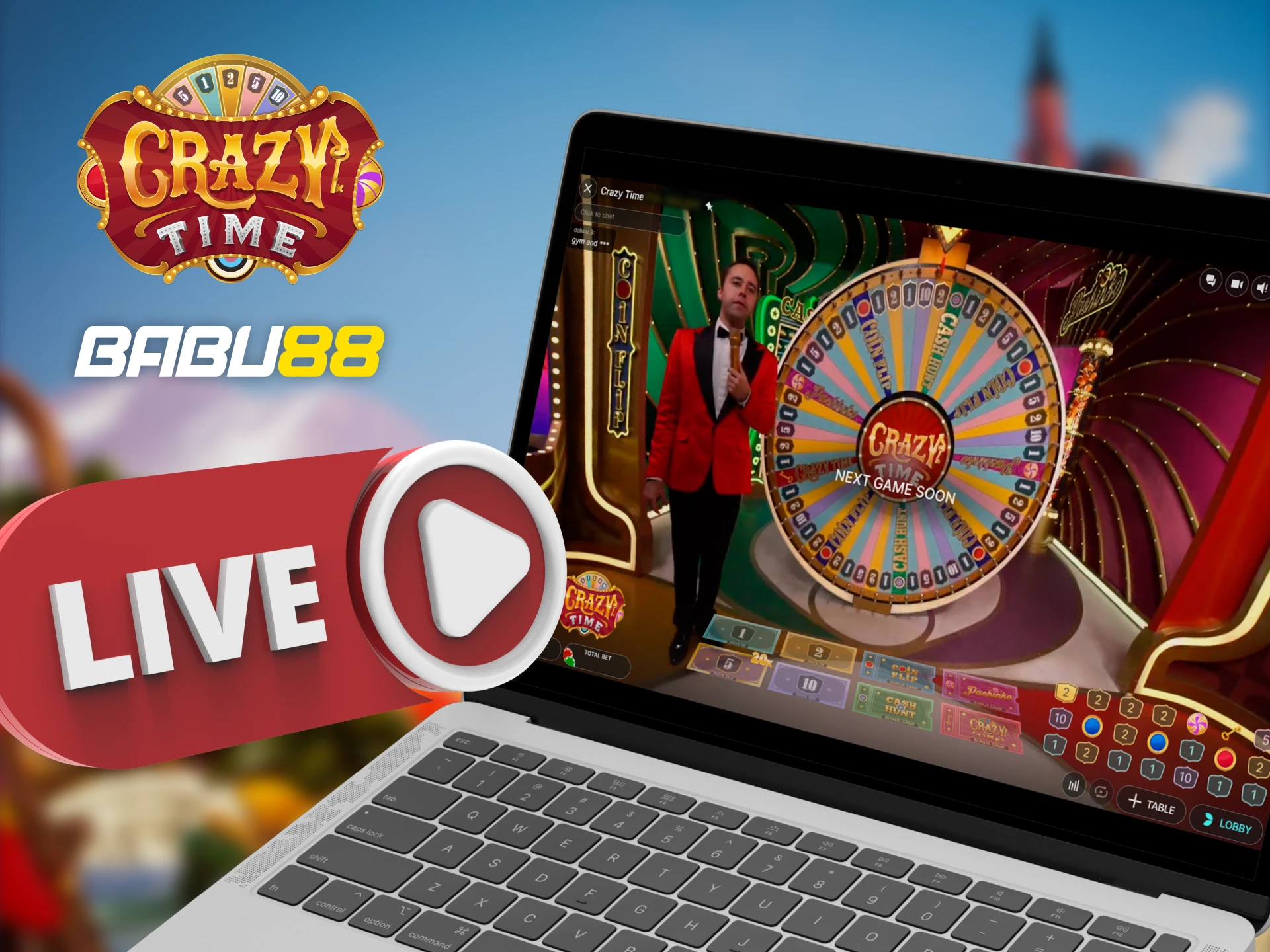 Crazy Time Live Streaming on Babu88 is available 24/7.