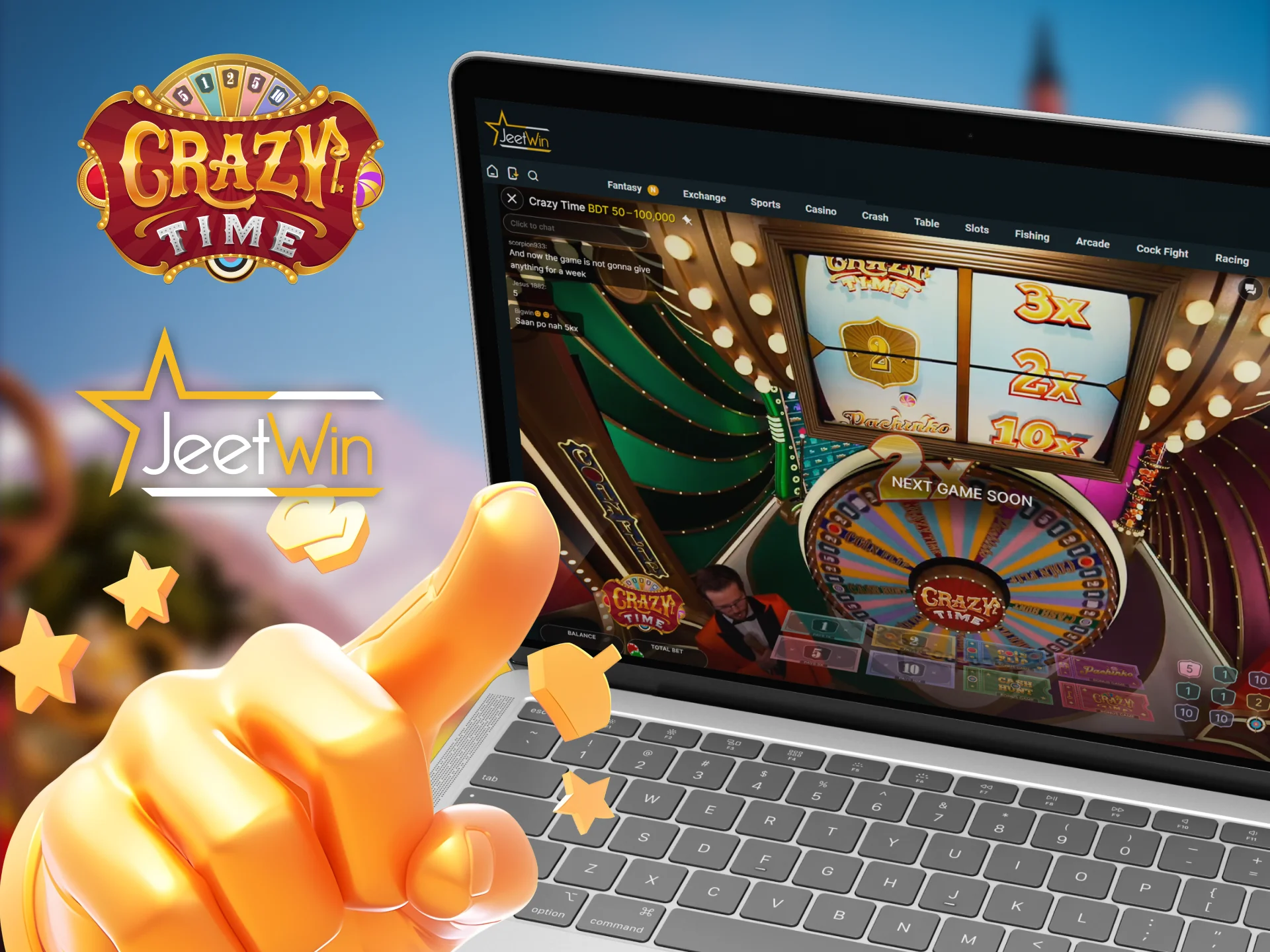 Jeetwin is the best casino in Bangladesh to play Crazy Time.