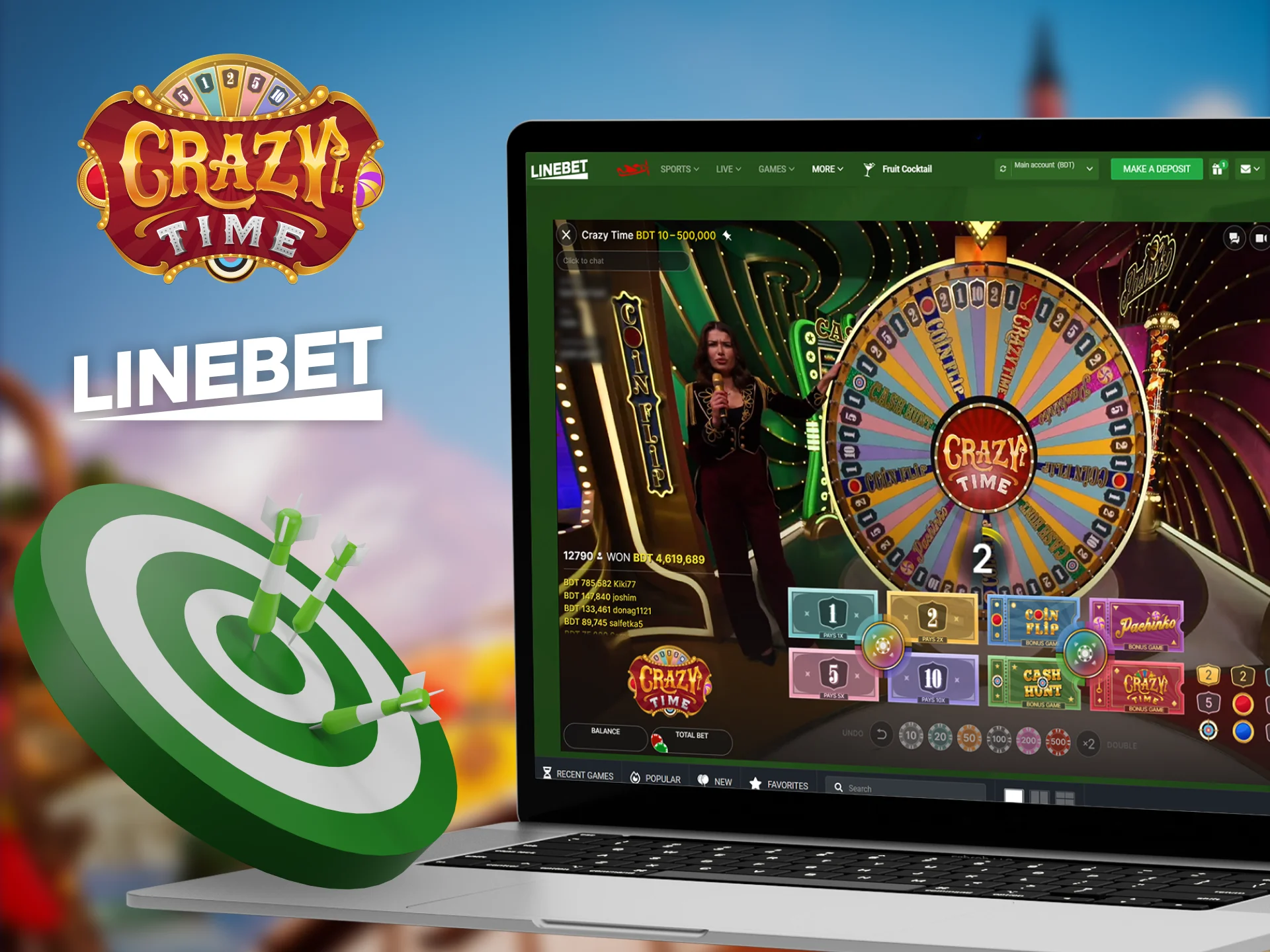 This strategy will help you win big in Crazy Time at Linebet.