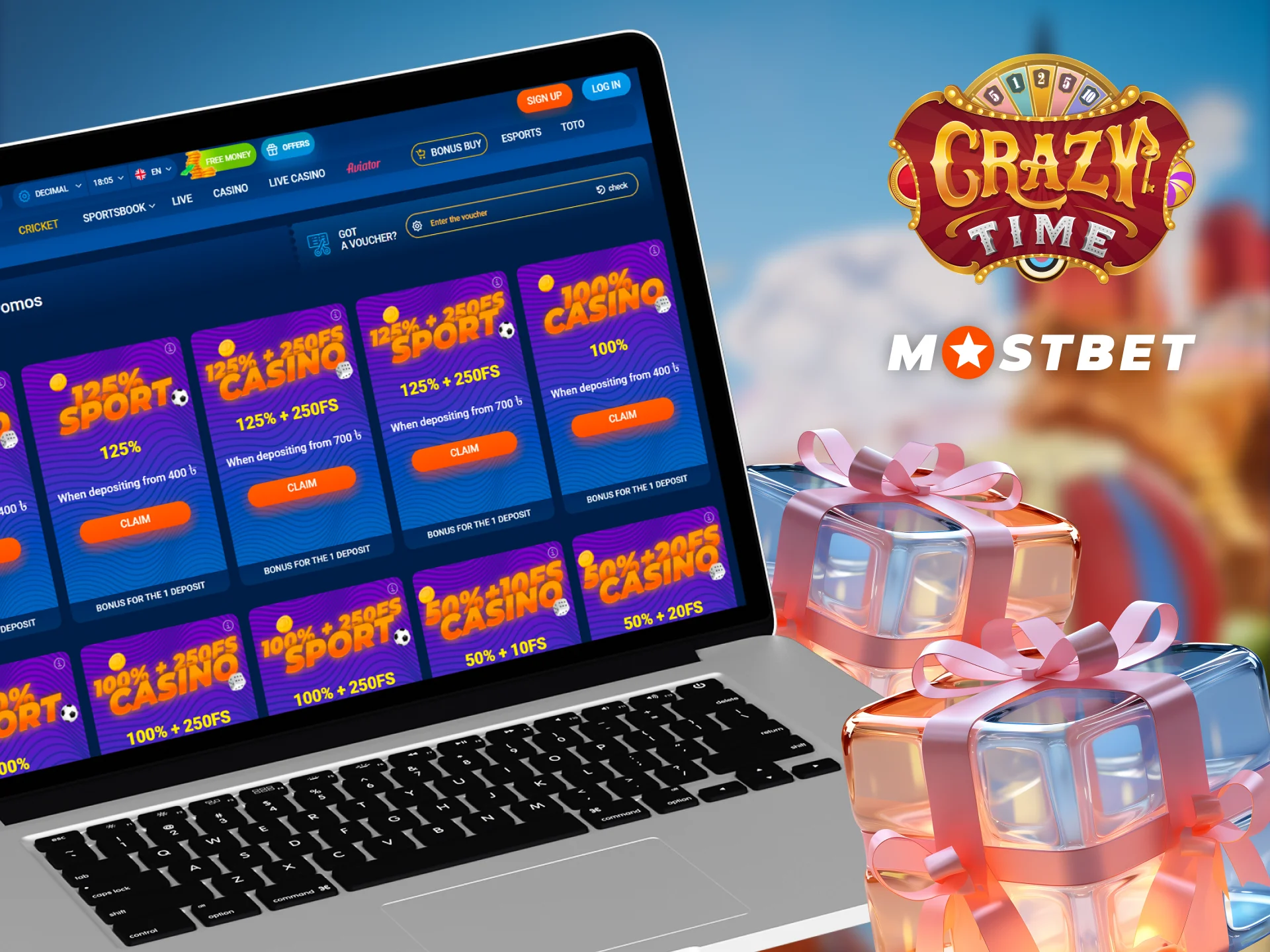 Get Mostbet Welcome Bonus for Crazy Time.